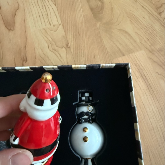 Mackenzie-Childs Salt & Pepper Shaker Santa & Snowman - Picture 6 of 8